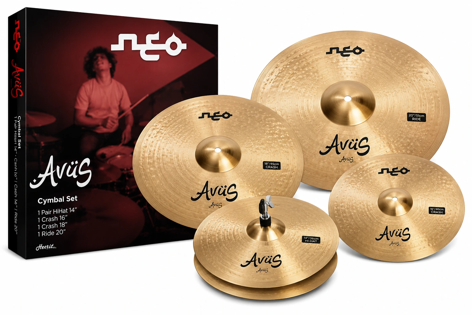 Avus NEO GOLD 5-Piece Alloy Cymbal Pack