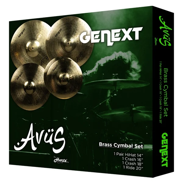 Avus 5 Piece BRASS Cymbal Pack - GENEXT