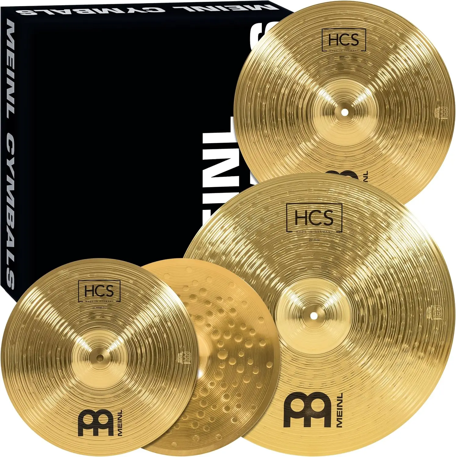 Meinl cymbals HCS Pack of 4 - 14"(35.56 cm) + 16 " (40.46 cm) + 20" (50.80 cm) - HCS141620