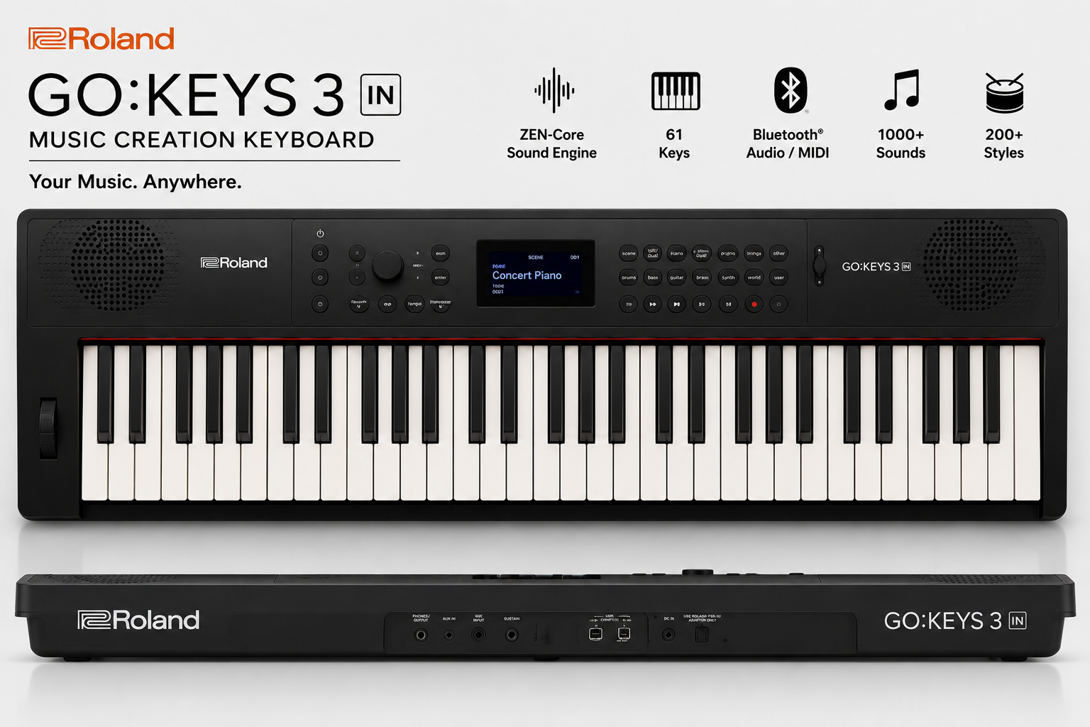 Roland Creation Portable Keyboard - Go Keys 3 IN