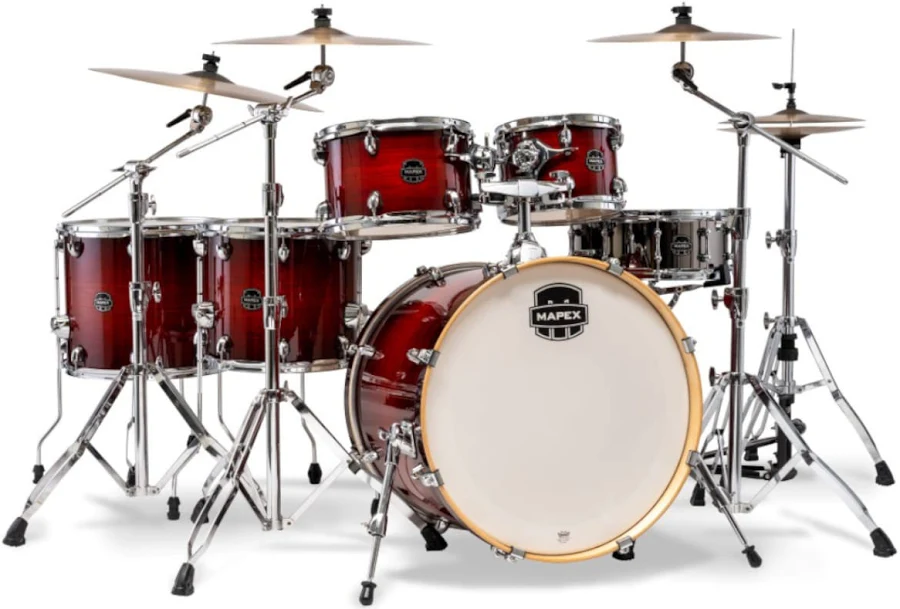 Mapex Drum Set, Armory Series 6 pcs Hybrid SHELL PACK - Red Onyx Burst AR628SFUVNR