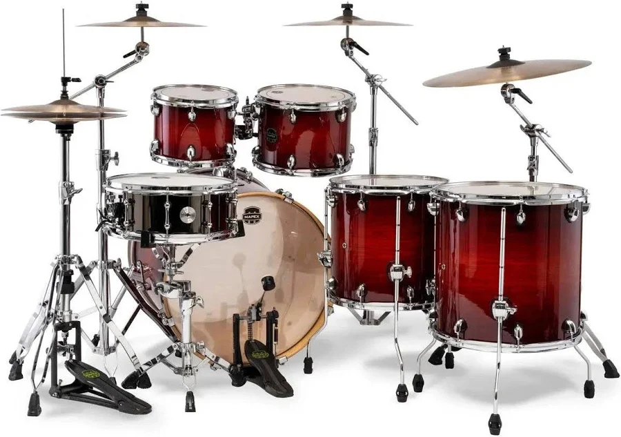 Mapex Drum Set, Armory Series 6 pcs Hybrid SHELL PACK - Red Onyx Burst AR628SFUVNR