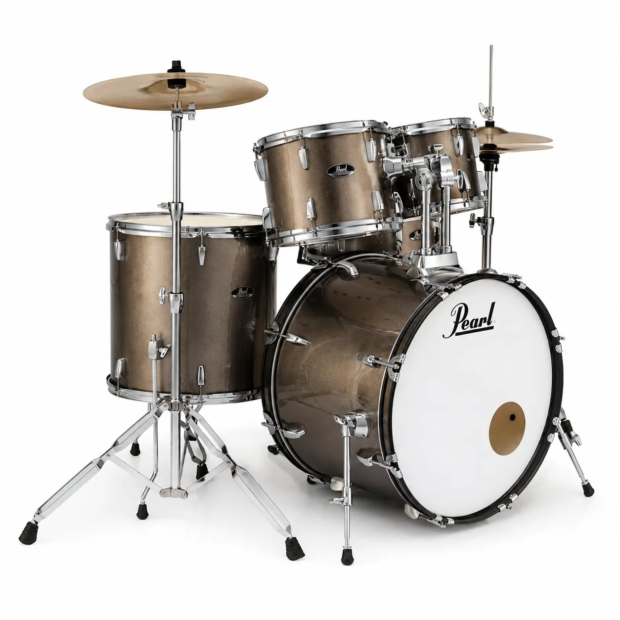 Pearl Drum Set, 5 Pcs, Roadshow, with Stands & Cymbals - Bronze Metallic RS525SC/C (707)