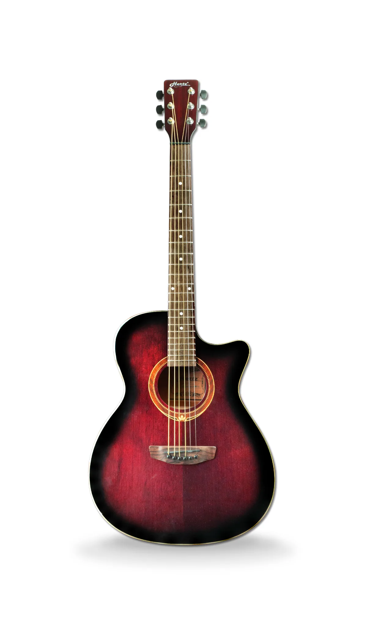 Hertz Acoustic Guitar HZ AMS070 - Wine Red Burst