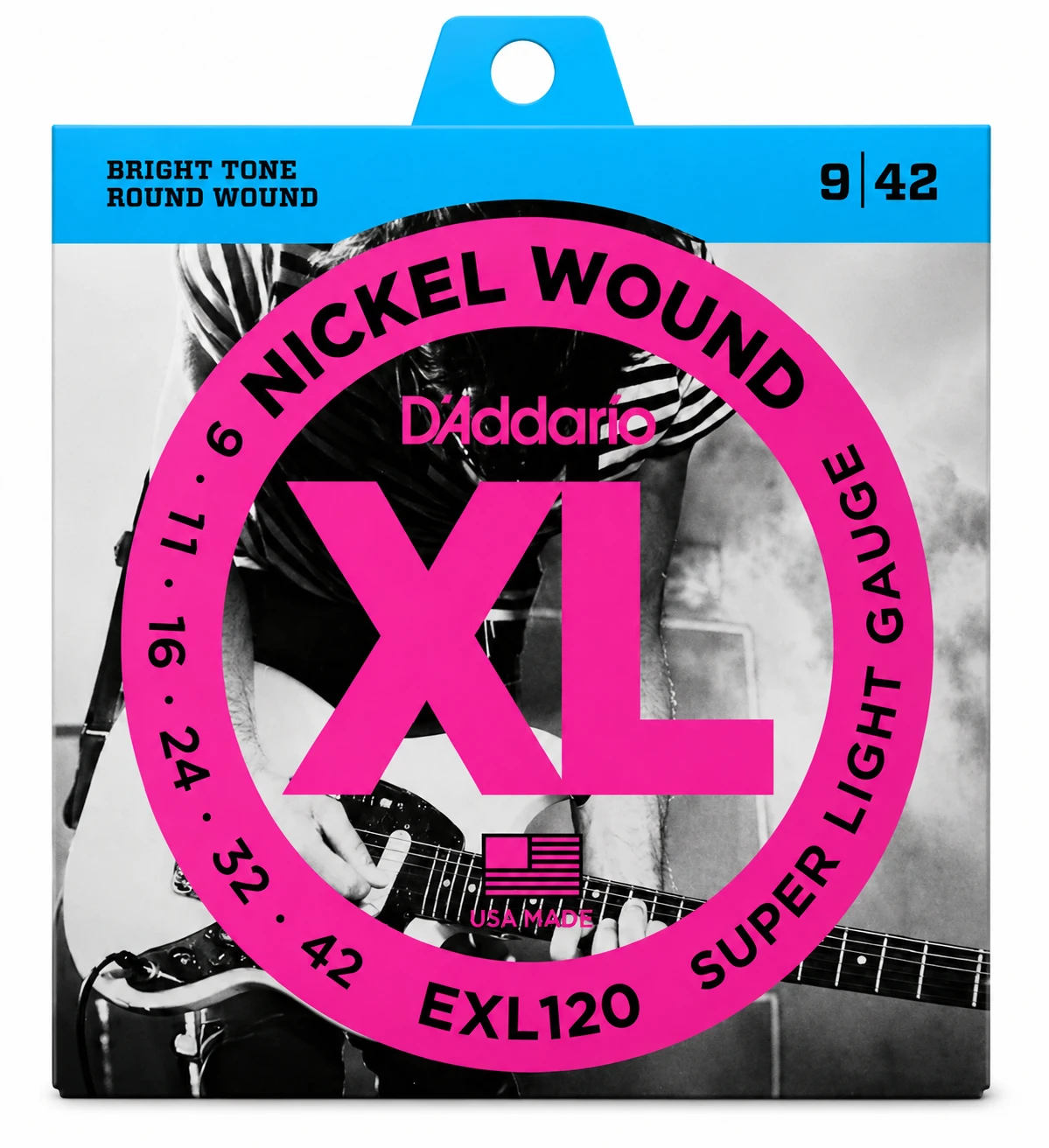 D'Addario EXL120 Nickel Wound Electric Guitar Strings, Super Light Gauge (09-42)