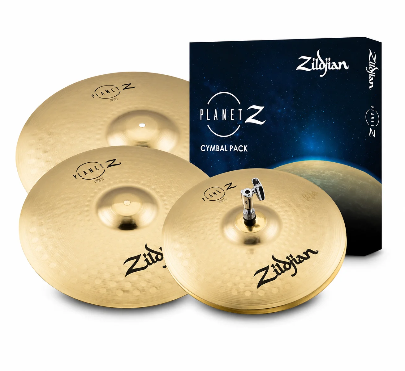 Zildjian Planet Z ZP4PK Complete Cymbal Pack – 14" Hi-Hats, 16" Crash & 20" Ride