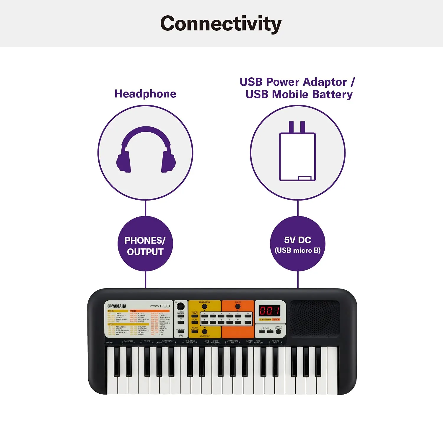 Yamaha Portable Keyboard With 37 Keys - PSS F30//IN