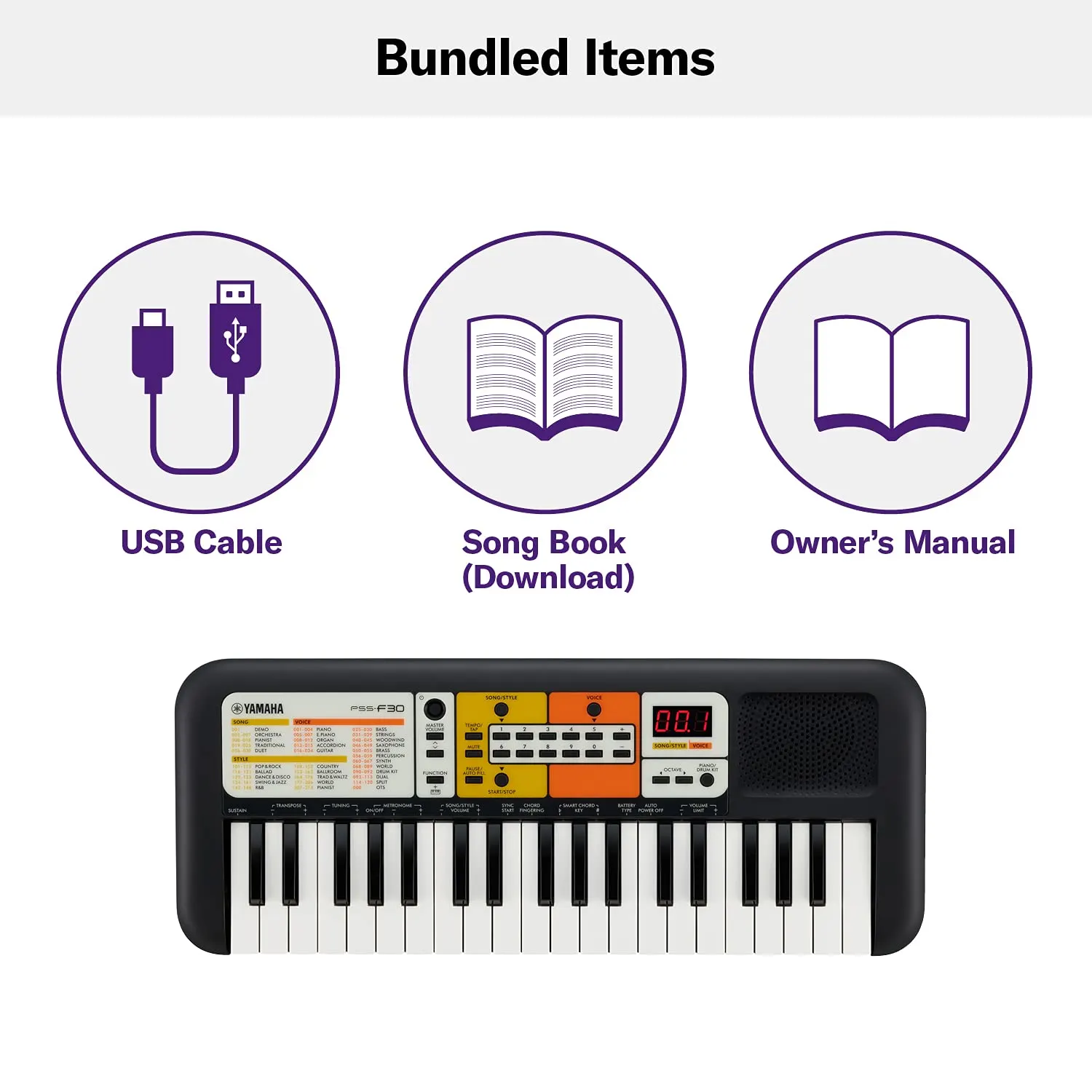 Yamaha Portable Keyboard With 37 Keys - PSS F30//IN