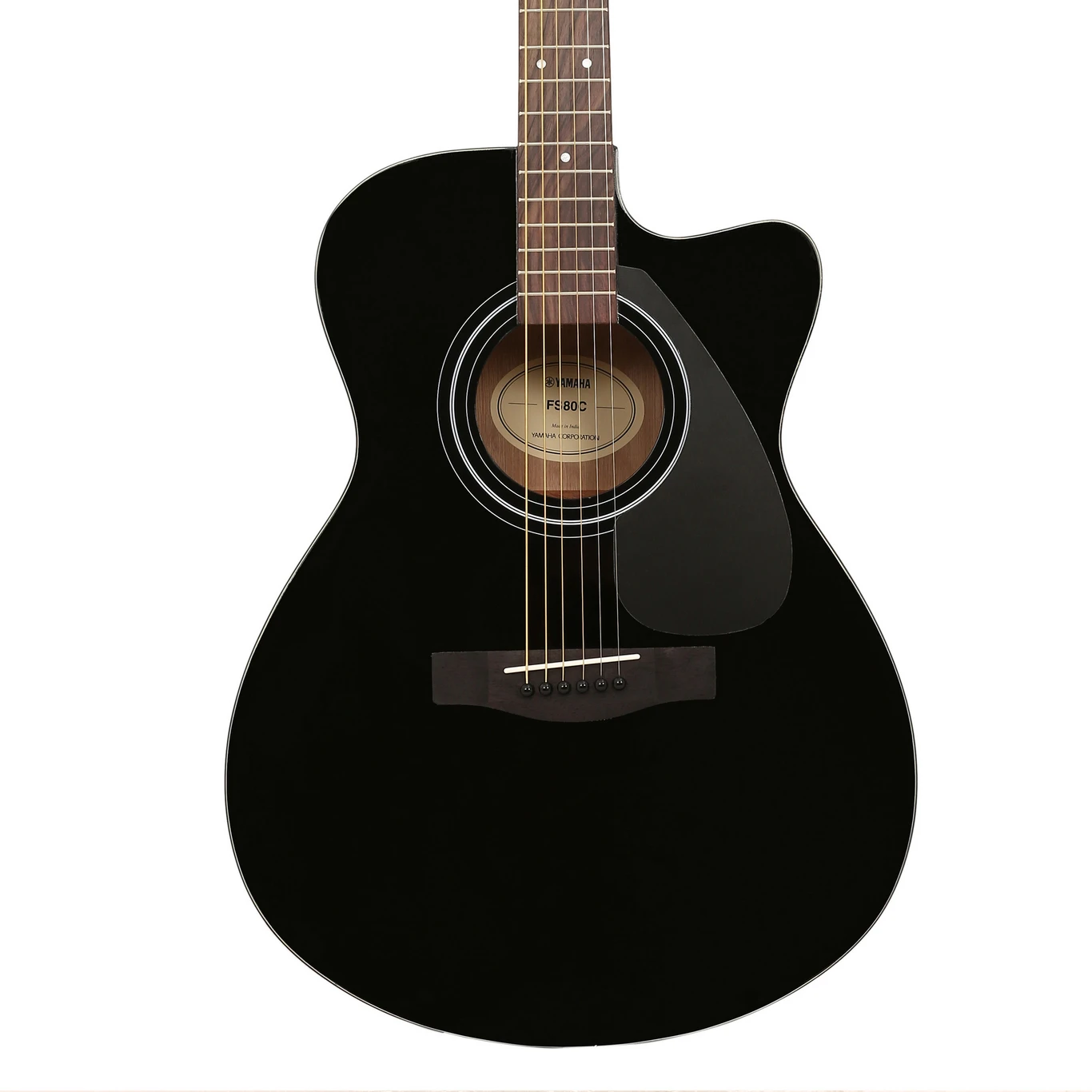 Yamaha Acoustic Folk Guitar, Cut-Away FS80C - Black